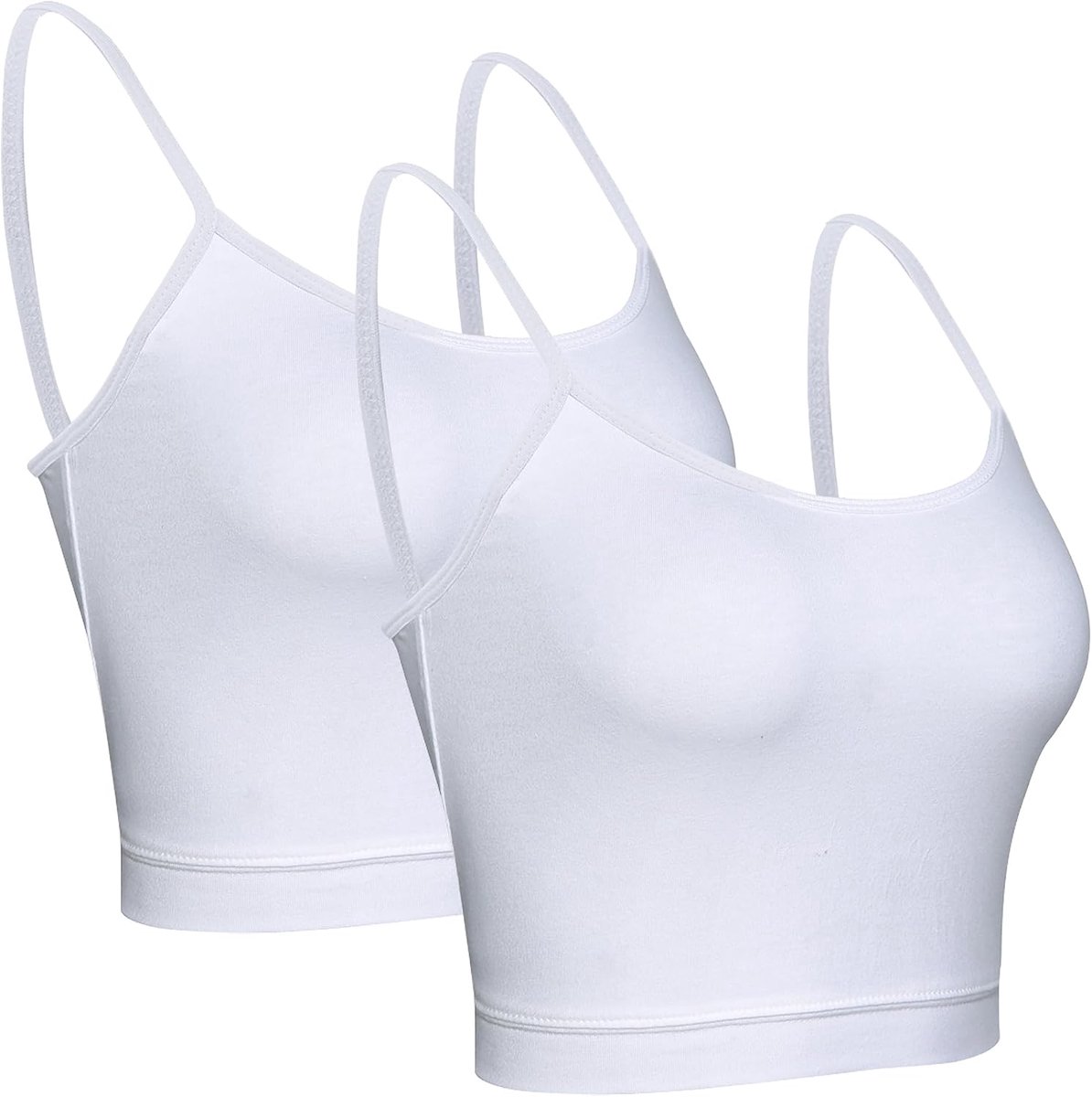 2 stuks crop tanktop 2 kleuren cami crop top met spaghettibandjes basic top voor dames