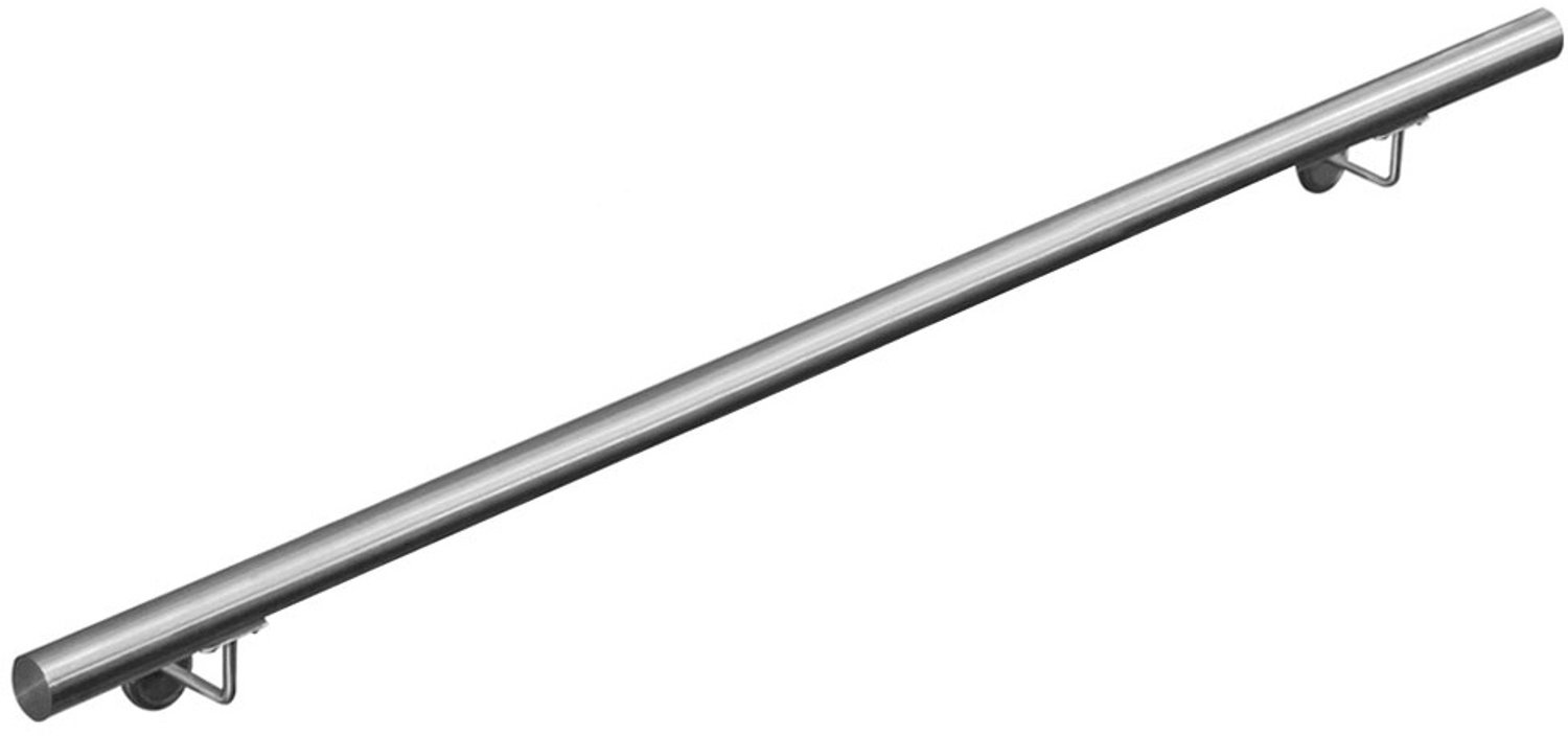 V2Aox RVS leuning / trapleuning, diameter: 4,2 cm, roest- en weerbestendig, inclusief bevestigingsmateriaal en steunen