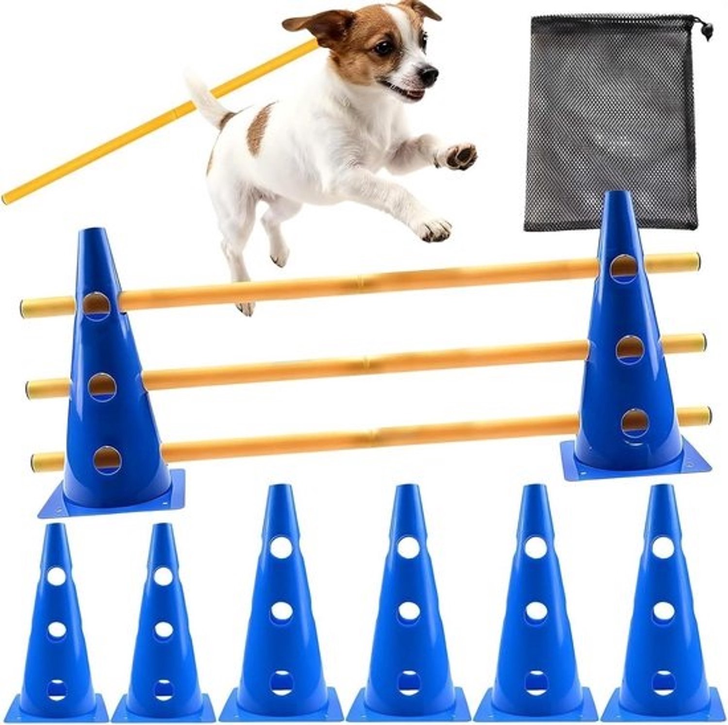 Hondenbehendigheidset - Hindernissen voor hondentraining - Lage hindernis - PE - 45.49 x 26.9 x 14.4 cm