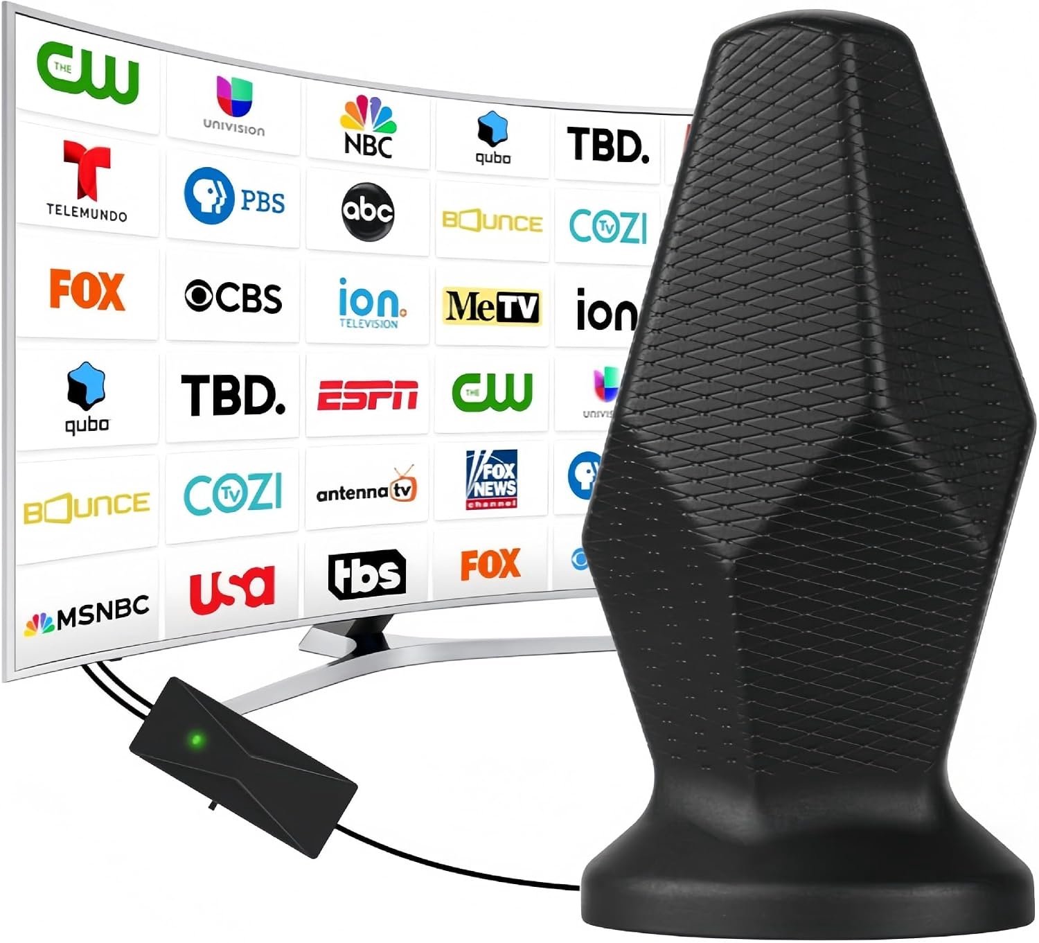 HD-tv-antenne 600+ mijl - indoor - versterker-signaalbooster - geniet van gratis HD-tv-kanalen - m-winkel