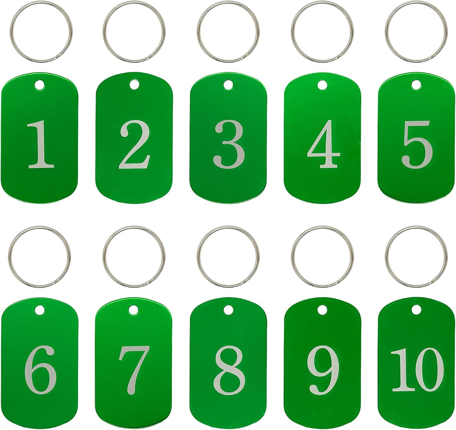 Gegraveerde nummerlabels 5 cm x 3 cm - aluminium - waterdicht - ideaal voor sleutelhangers - ServiceTopper