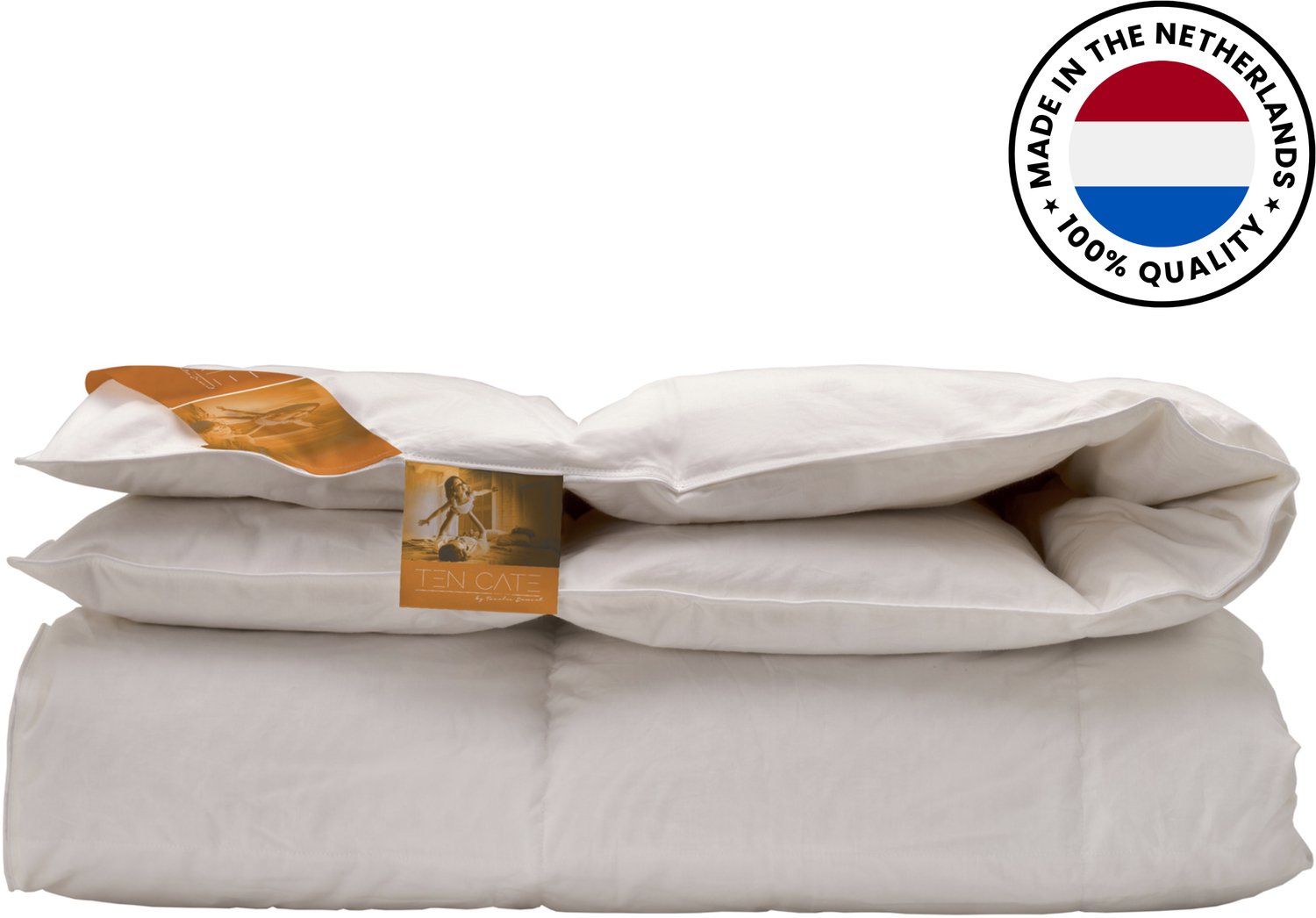 Ten Cate 15/85E All Year Dekbed met dons - 260x220 cm - 15% Eendendons - Warmteklasse 3 - Ademend - Vochtregulerend Wit