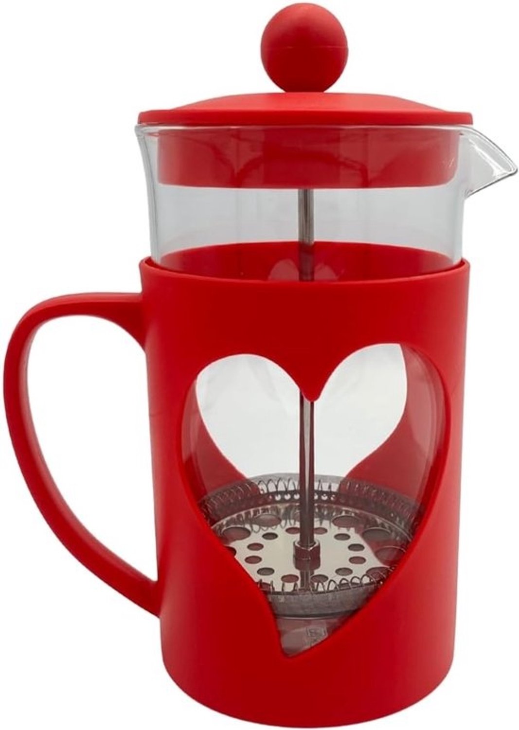 Koffiezetapparaat - Cafetière - Voor thuisgebruik - Met warmte-isolerende handgreep - 600 ml - Rood
