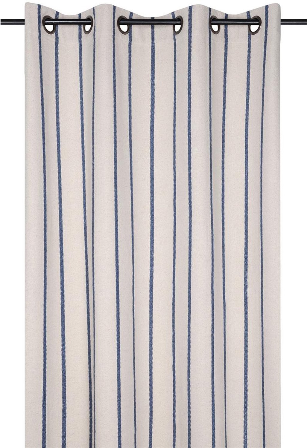 STOF - Katoenen gordijn met strepen TROPE, 135 x 260 cm - blauw
