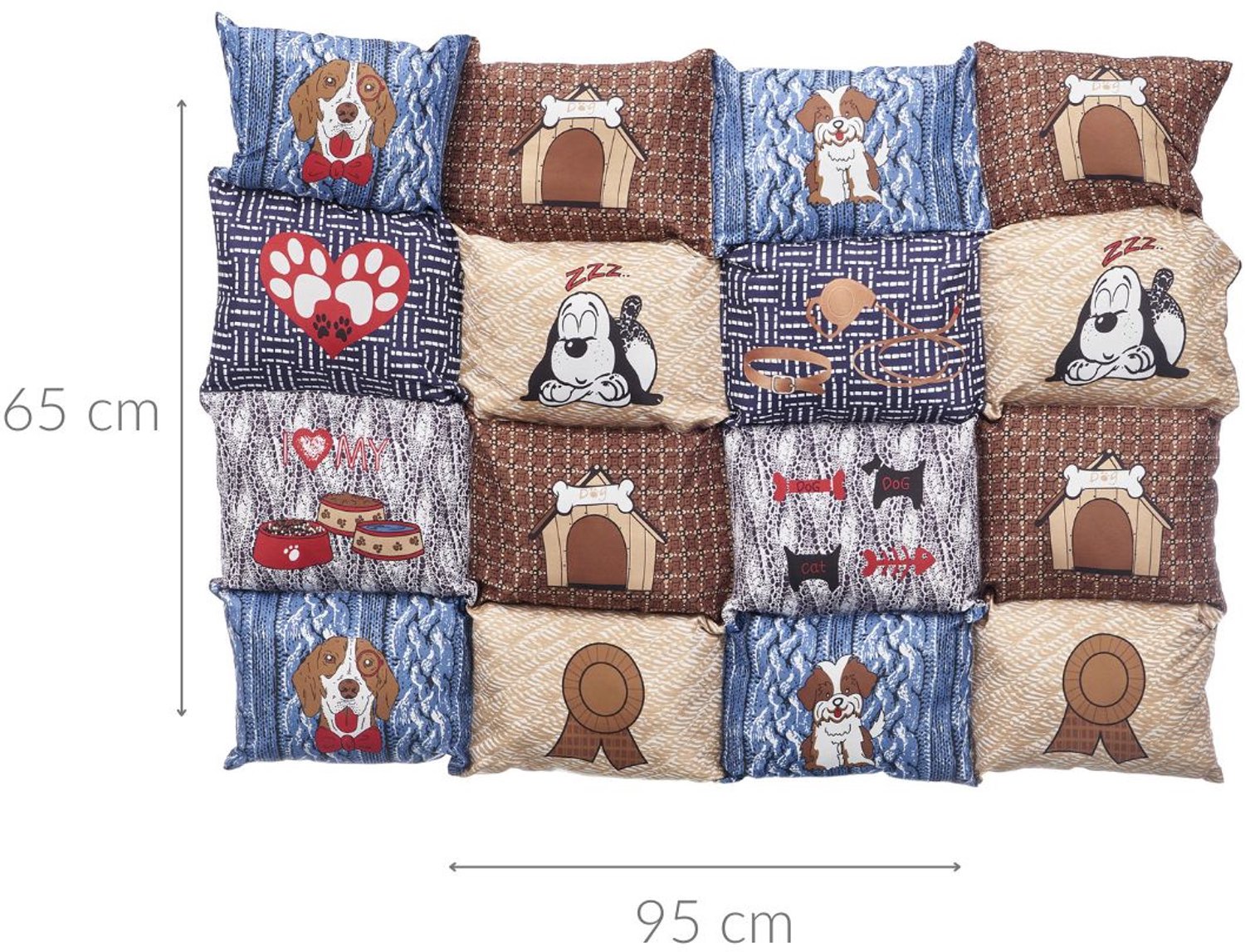 Mascow - Dierenmand - Hondenbed, met antislip onderkant, 65 x 95 cm
