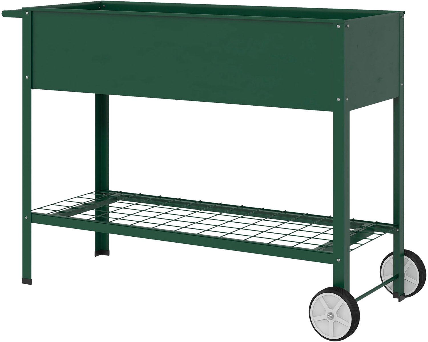 Sunona Hochbeet met opbergplank en wielen - 109 x 44 x 80 cm - Groen