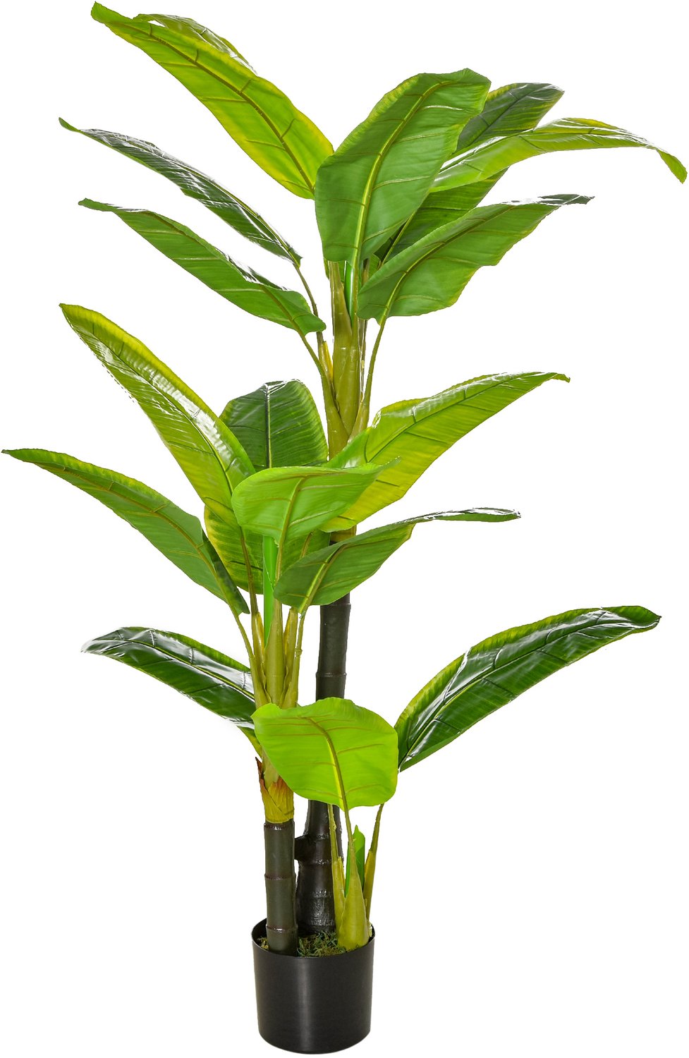 Homona Kunstplant bananenboom - 18 bladeren - 150 cm - Groen
