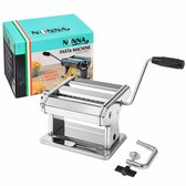Nonna Pastamachine 2-in-1 Van Rvs - Handmatige Pastamaker met Roller en Snijmachine - 9 Standen - 15 cm Rollerbreedte - Inclusief Werkbladklem