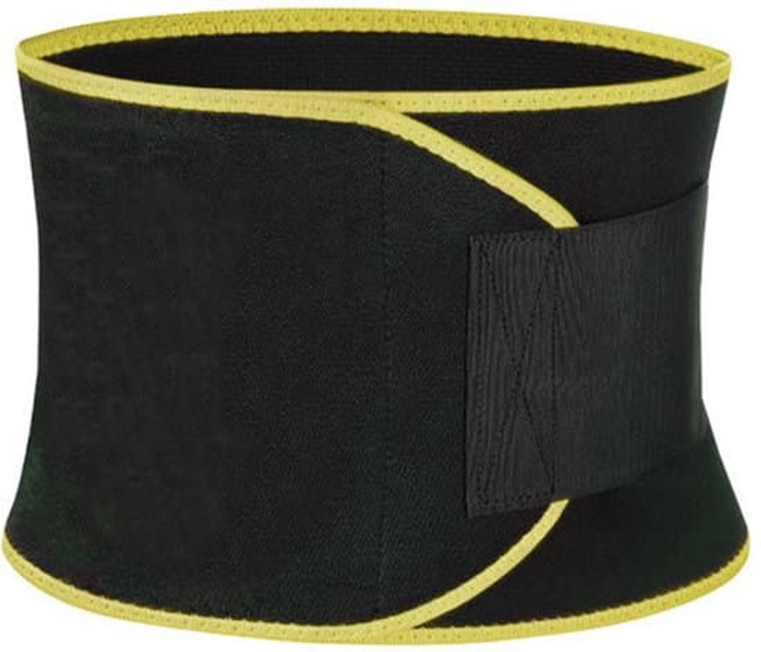 Vormgevende sporttaillesteunband van rekbaar chloropreenrubber | maat M | 95 cm | geel | stevige lendenondersteuning voor fitness, yoga, hardlopen, wandelen en krachttraining
