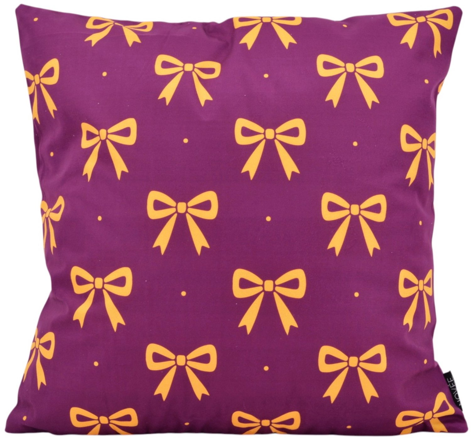 NOVÉE Bows & Dots Kussenhoes | 45x45 cm | Katoen/Polyester Aubergine