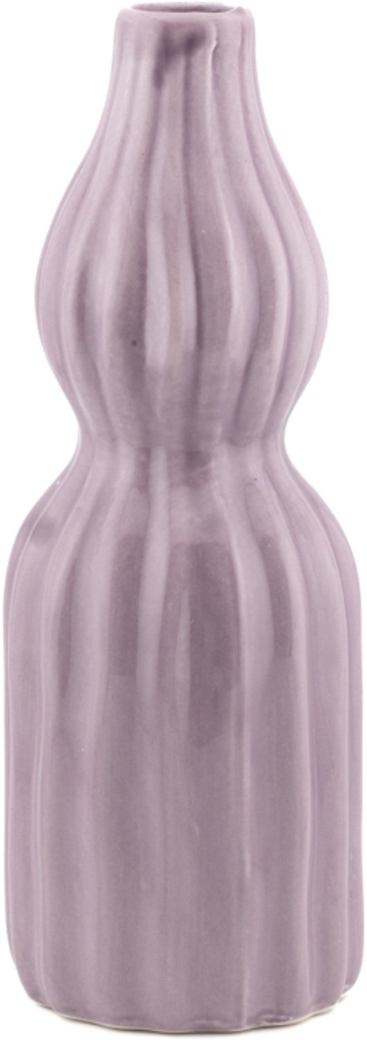 Aardewerk vaas Stripes aubergine