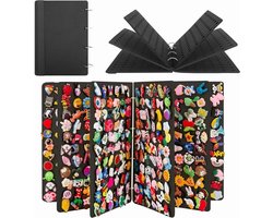PACMAXI Shoe Charms Display Holder - Croc Charm Organizer - Verzamelboek met 3 ringbanden en 6 pagina’s voor Crocs, sneakers en sandalen (accessoires niet inbegrepen) (zwart)