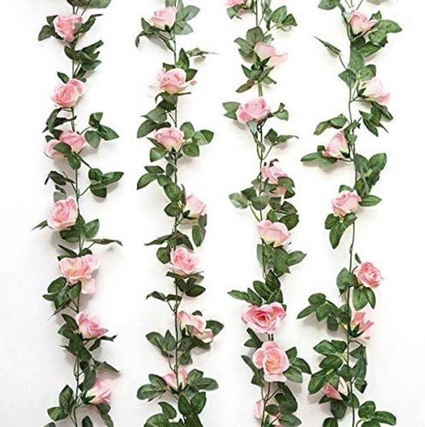 Kunstrozen-slinger - 2 stuks klimkunstbloemen voor bruiloft, feest en decoratie (2.3m per stuk)