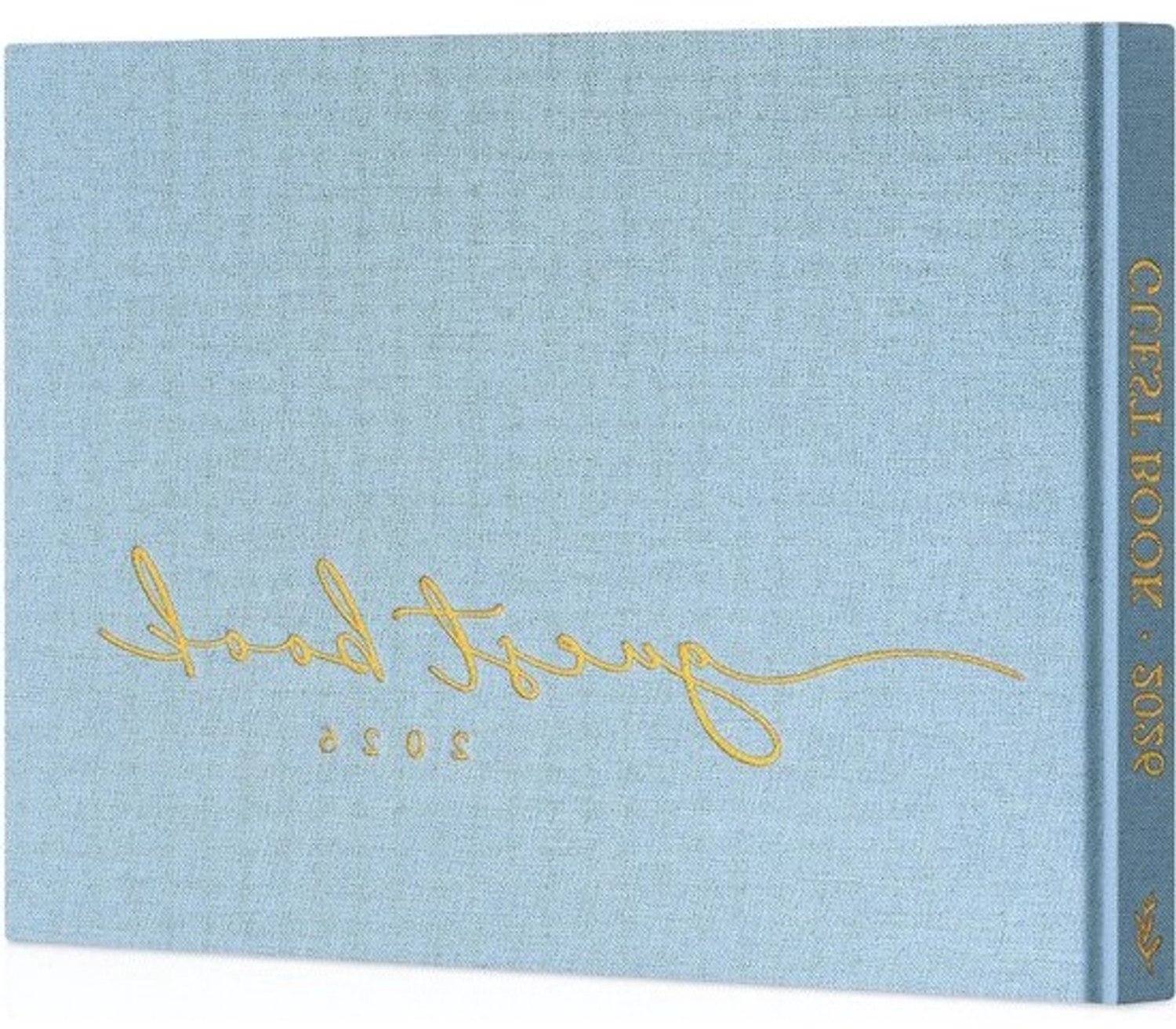 Bruiloftsgastenboek - Huwelijksboek voor Polaroidfoto's - Herinneringen bewaren - Linnen hardcover - 18x23 cm - Blauw