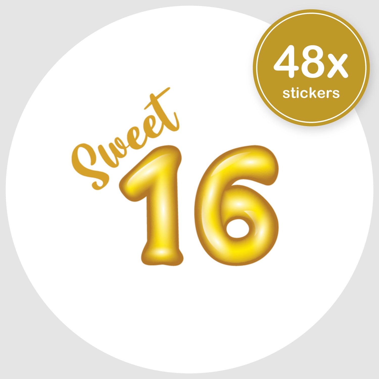 Sluitstickers Verjaardag - 48 stuks - Rond 30 mm - Verjaardag Stickers - Sluitzegel Uitnodiging - Design 104