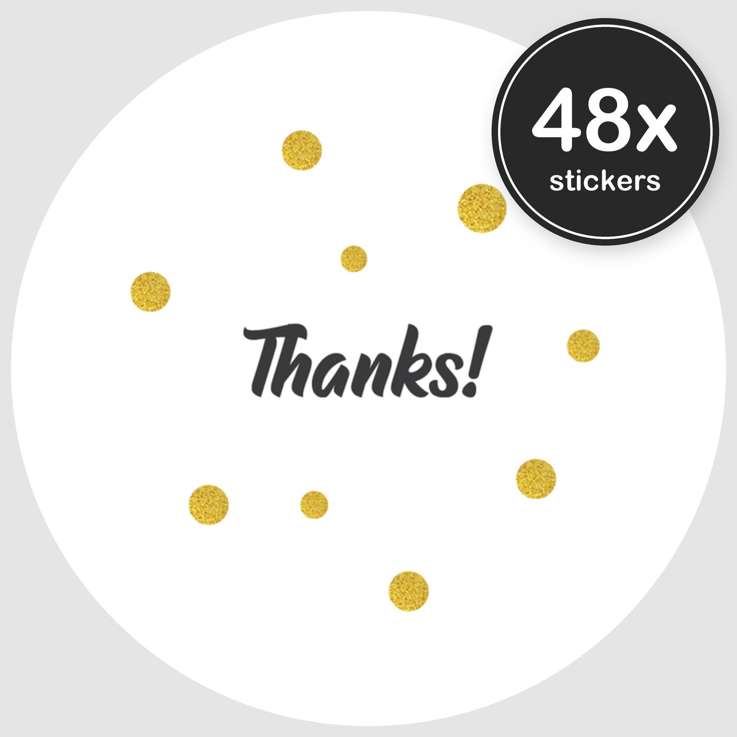 Sluitstickers Bedankt - 48 stuks - Rond 30 mm - Bedankt Stickers - Sluitzegel Envelop - Design 002