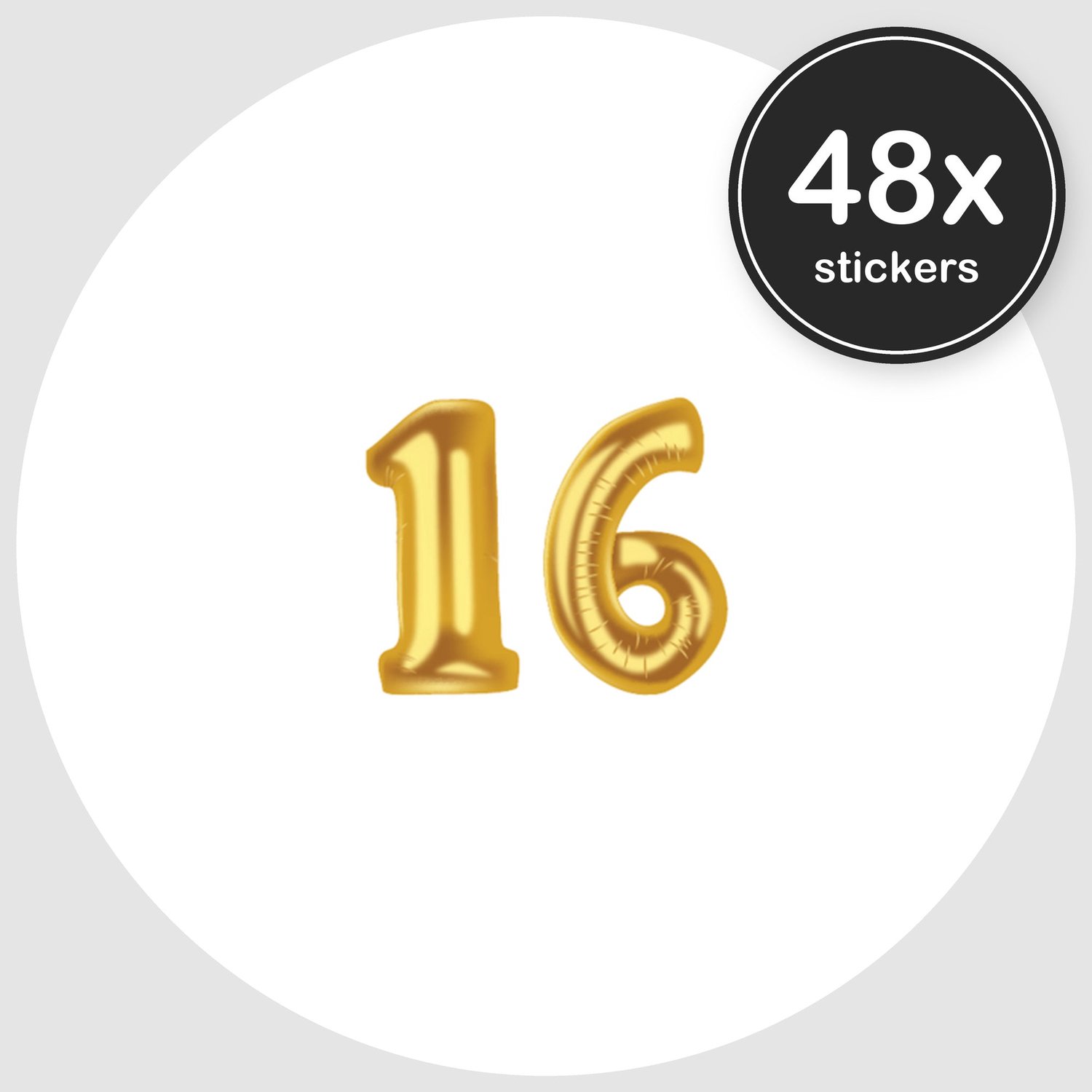 Sluitstickers Verjaardag - 48 stuks - Rond 30 mm - Verjaardag Stickers - Sluitzegel Uitnodiging - Design 017