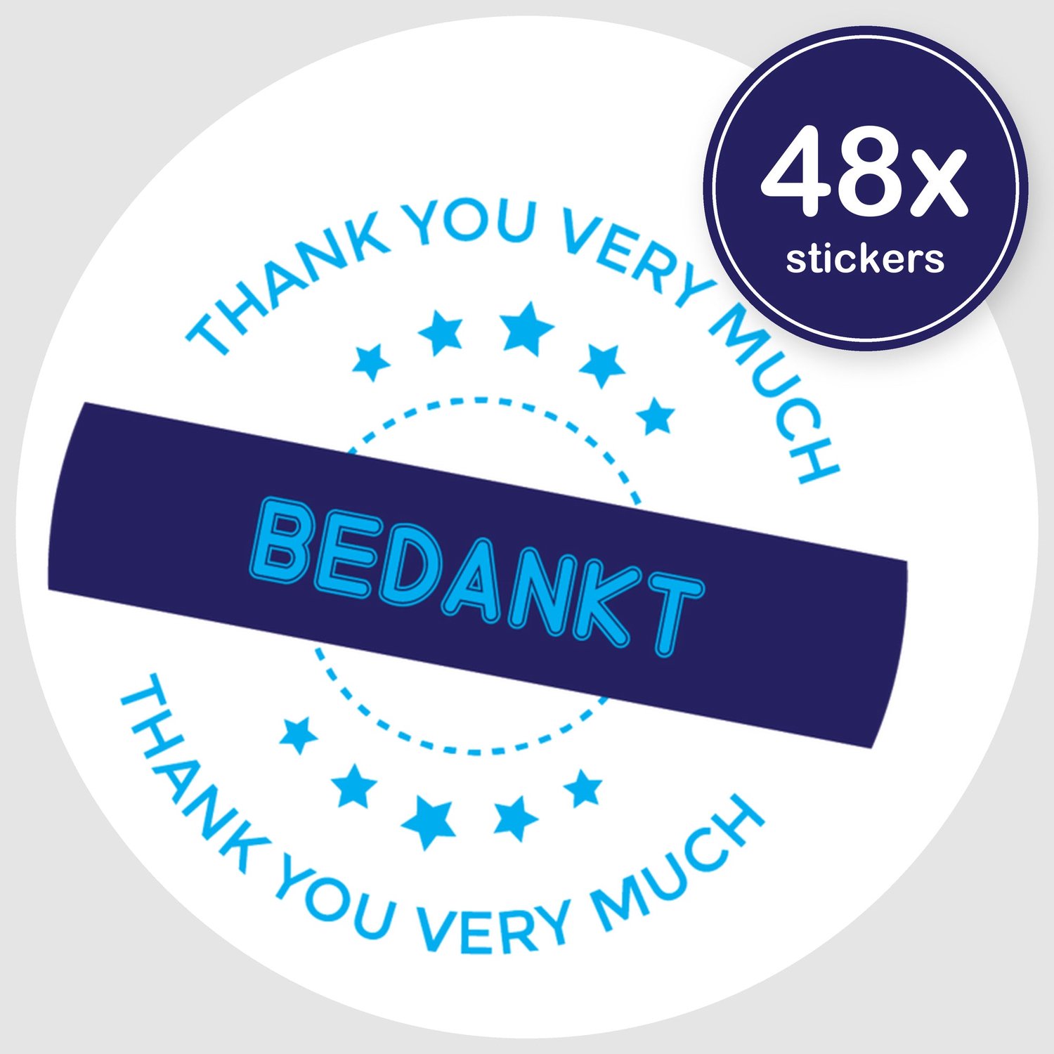 Sluitstickers Bedankt - 48 stuks - Rond 30 mm - Bedankt Stickers - Sluitzegel Envelop - Design 017