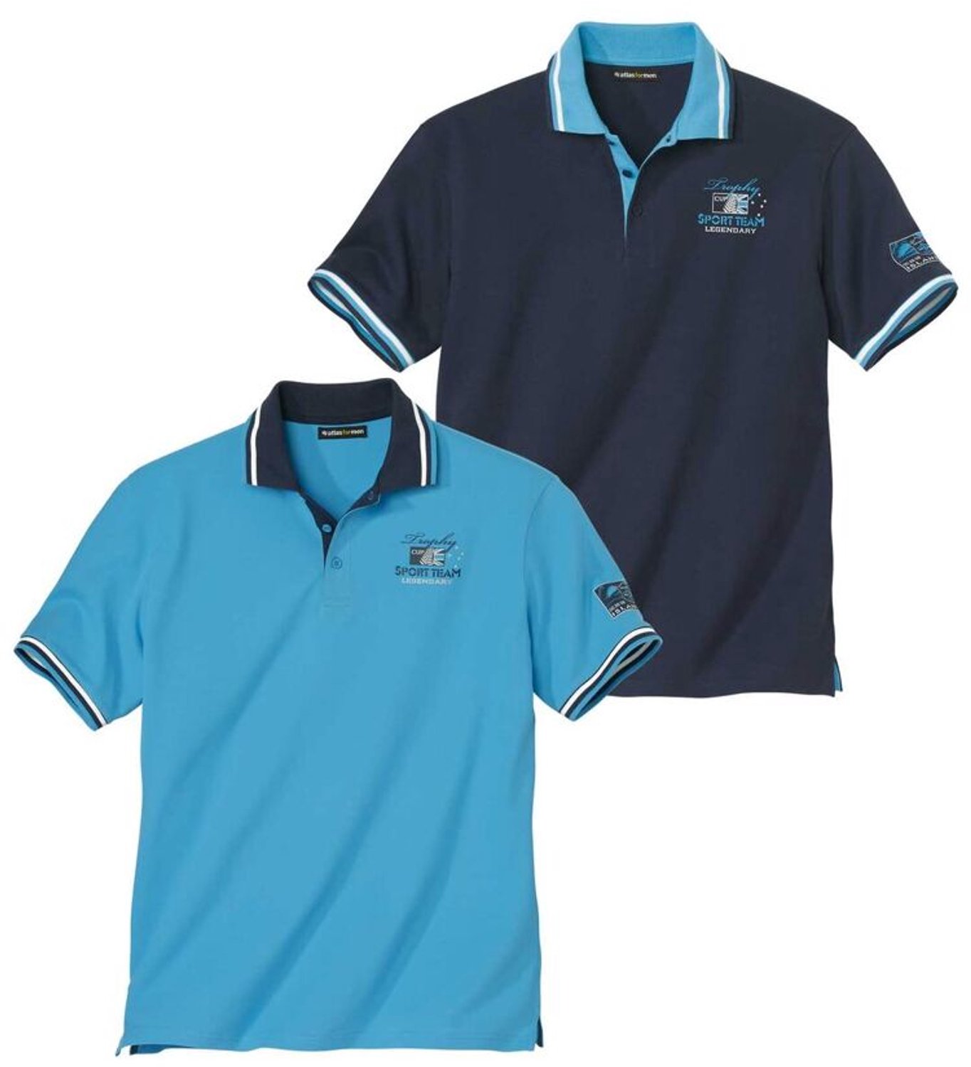ATLAS FOR MEN - Set van 2 piqué polo’s Island Cup - Heren - Verkrijgbaar in grote maten - M