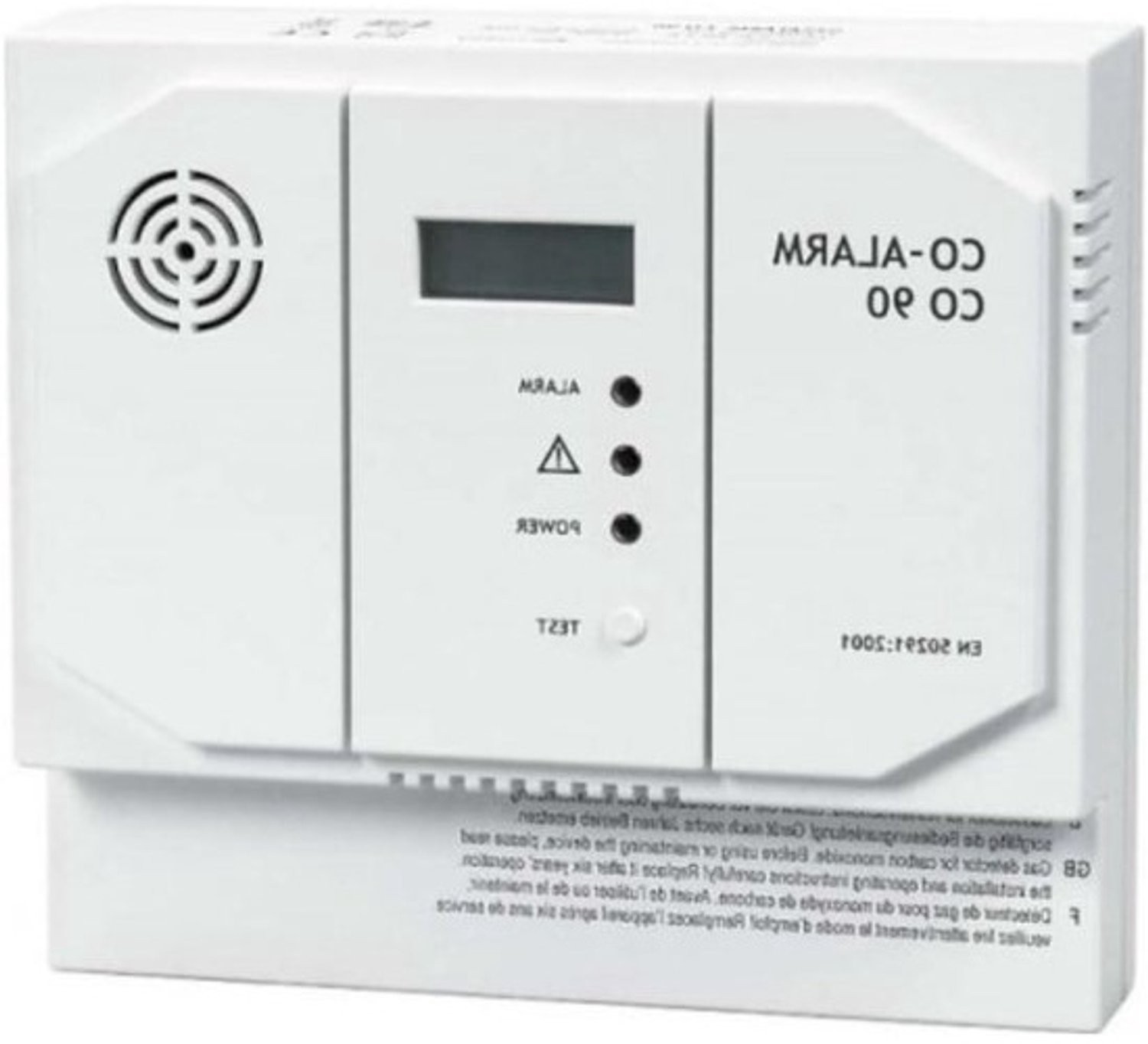 Koolmonoxidemelder - CO-alarm - Veiligheid thuis - Digitaal display - 12V DC - Wit