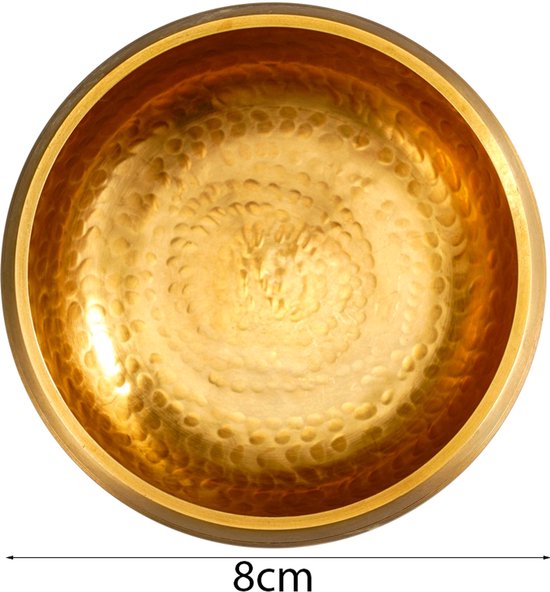 Tibetaanse koperen klankschaal - Geschikt voor yoga en meditatie - Boeddhistische klankschaal - Handgesmeed - Yoga, ontspanning - Meditatie - 8 cm diameter - Rood — afbeelding 5