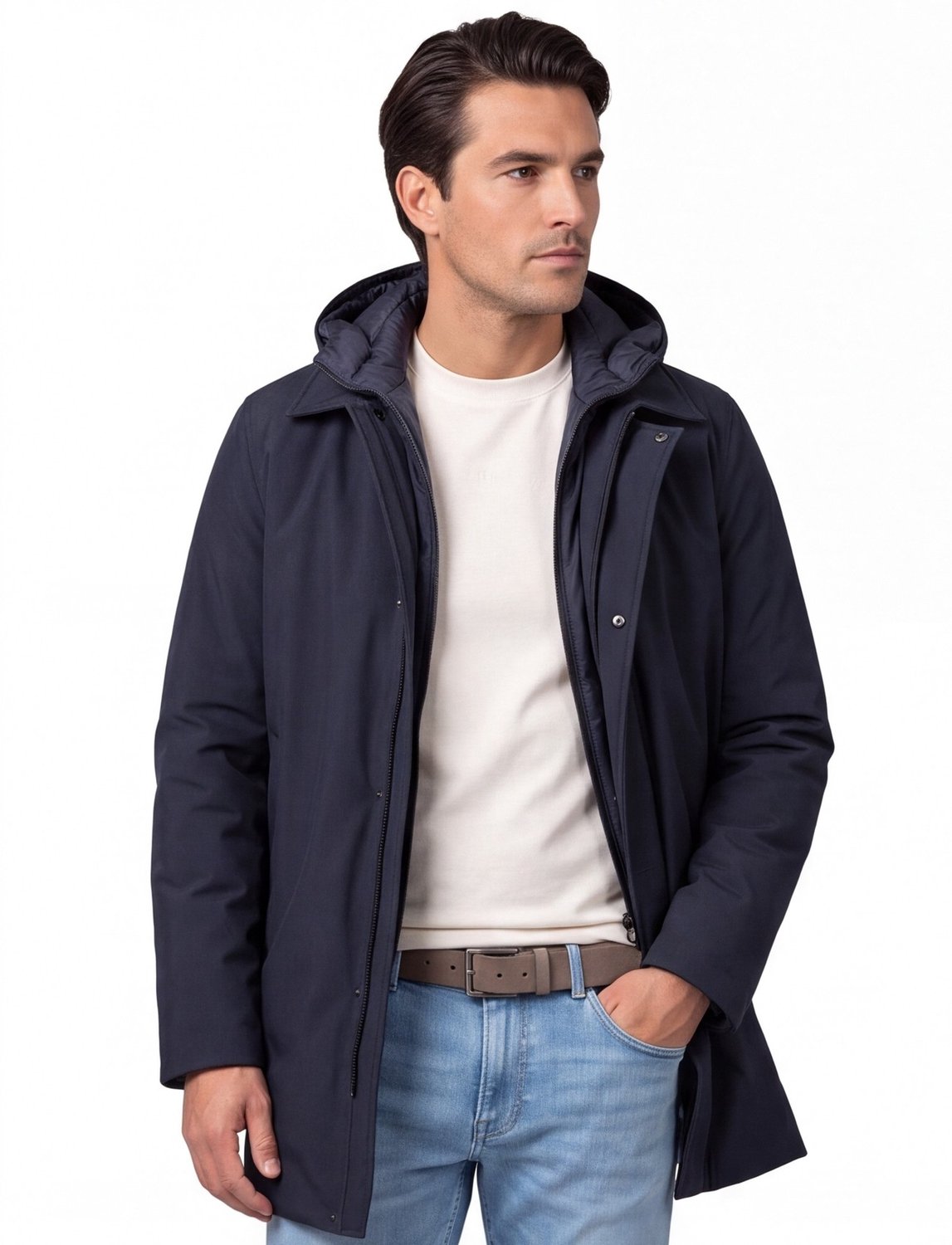 Reset winterjas donkerblauw