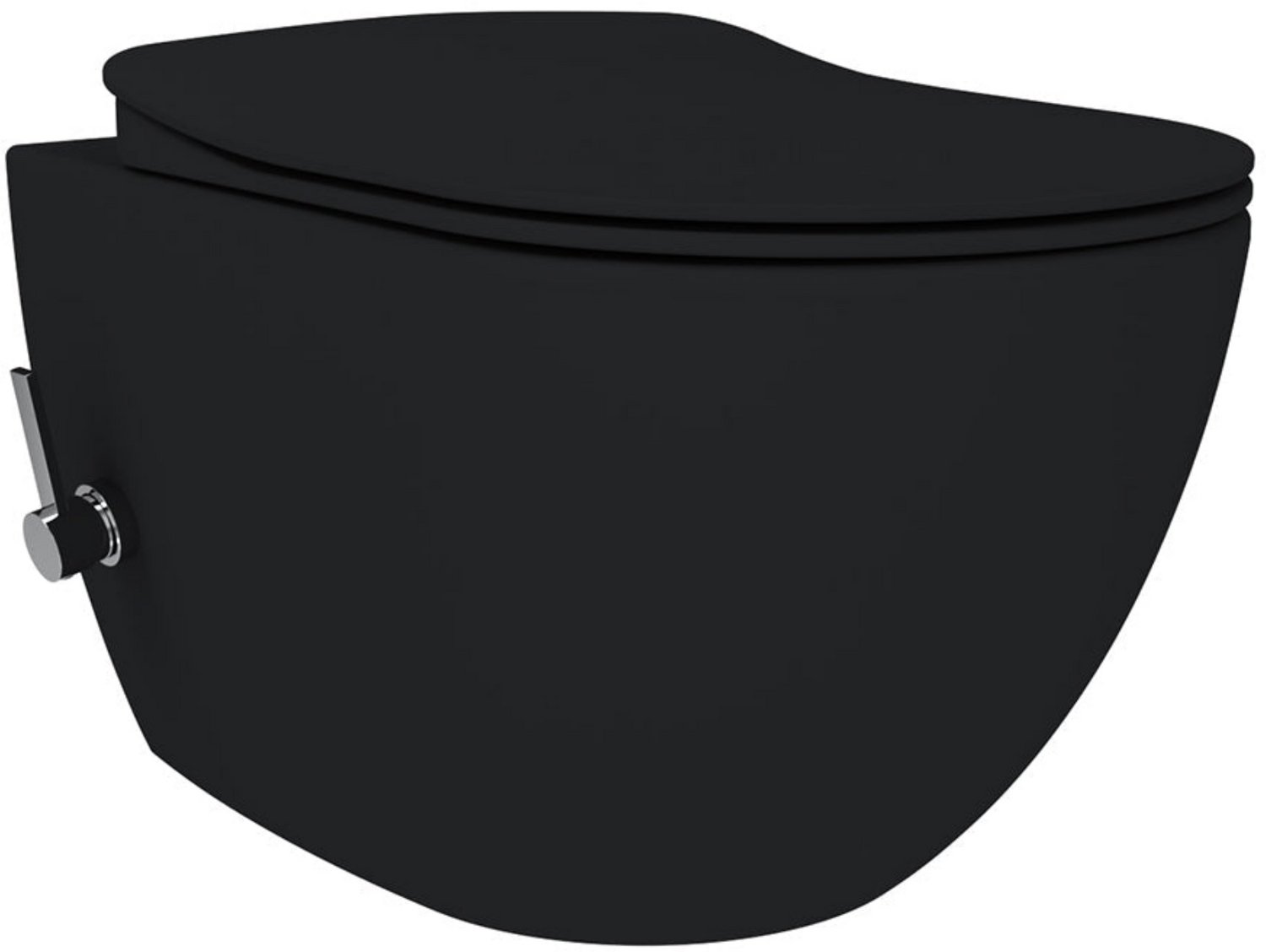 Creavit Free Hangtoilet met Warm/Koud Bidet – Houtskool Zwart (Zonder WC-Zitting)