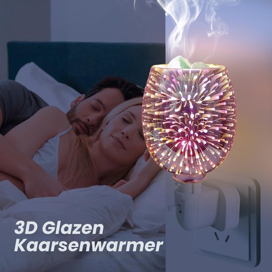 Elektrische geurlamp voor was, elektrische geurlamp, aromalamp voor geurwas, nachtlampje voor stopcontact voor thuiskantoor slaapkamer cadeaus (met stippen) — afbeelding 4