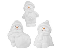 Decoratieve sneeuwmannetjes - 3 stuks - Winterse woondecoratie