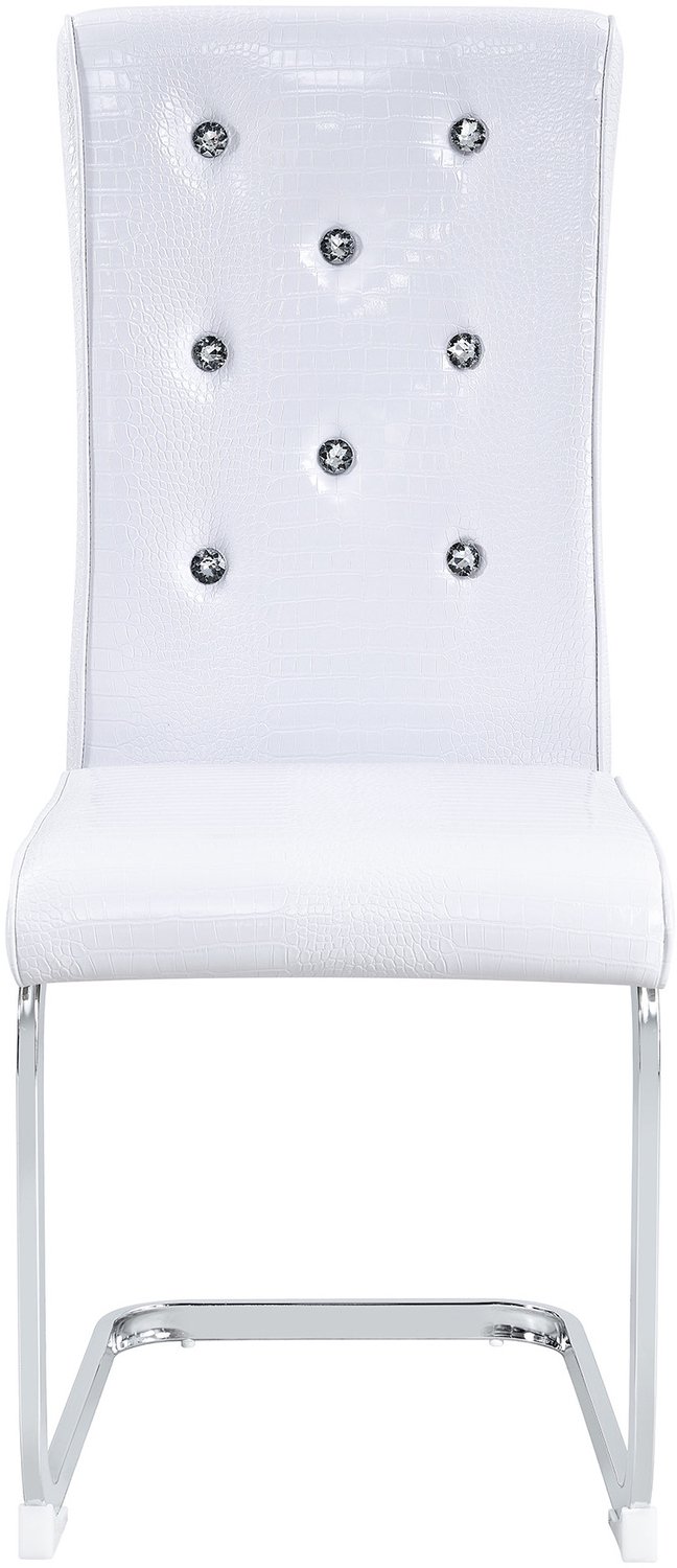 CHICFURN Eetkamerstoel - Gepolsterd - Cantilever - Wit