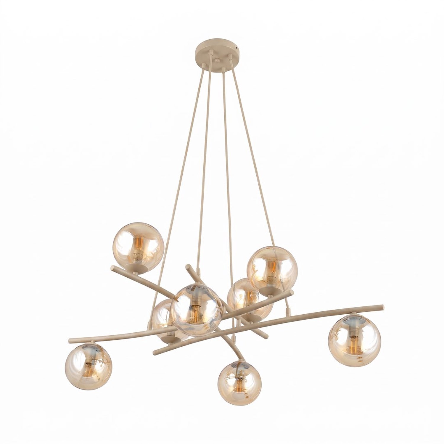 Emibig ESSA 8 MOKKA AMBER - Moderne hanglamp voor sfeervolle verlichting