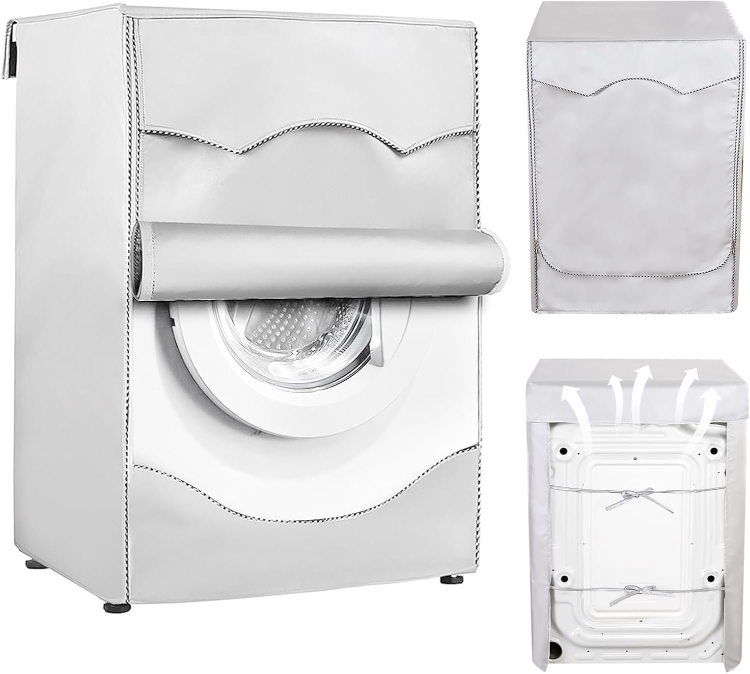 Wasmachine Cover 60 × 60 × 85 cm - Waterdicht - Zilver - Bescherming tegen zon en regen - ShopVlot