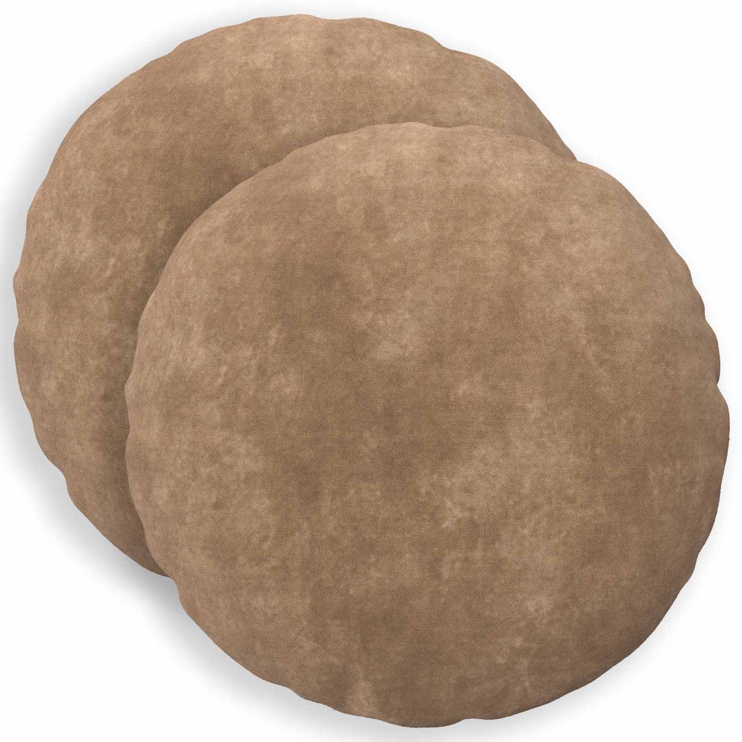 vidaXL Dekenkussen - 2 - st - HEERLEN - Taupe - Diam. - 40 - cm - Microfiber - Fleece