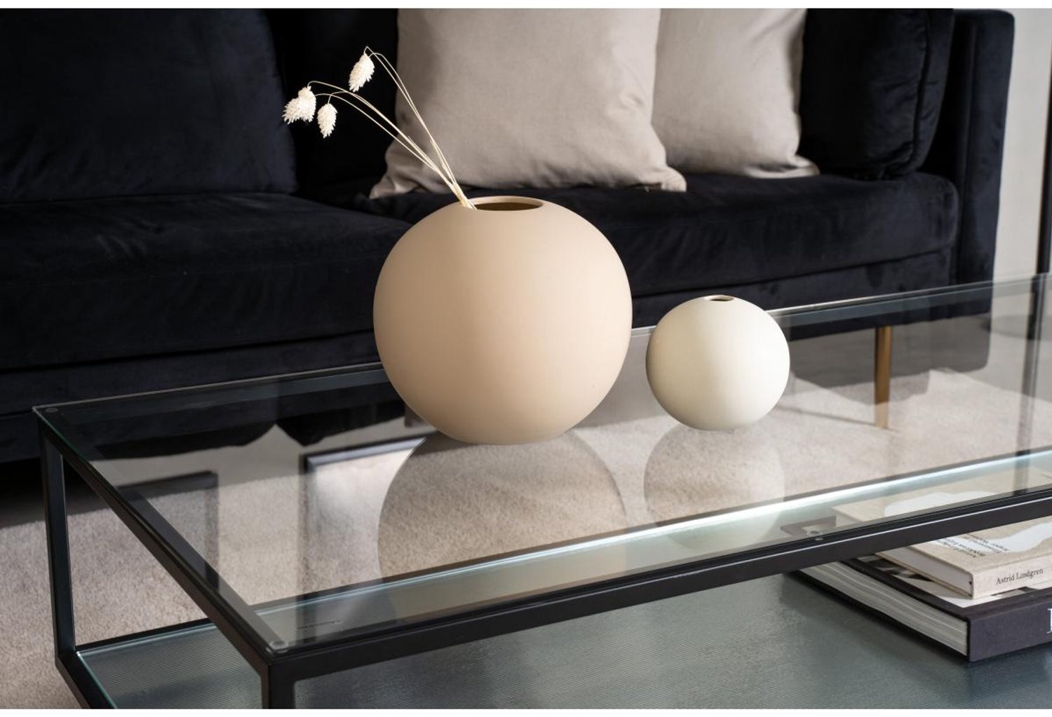 Svea Mia glazen salontafel - 130 x 60 cm - zwart