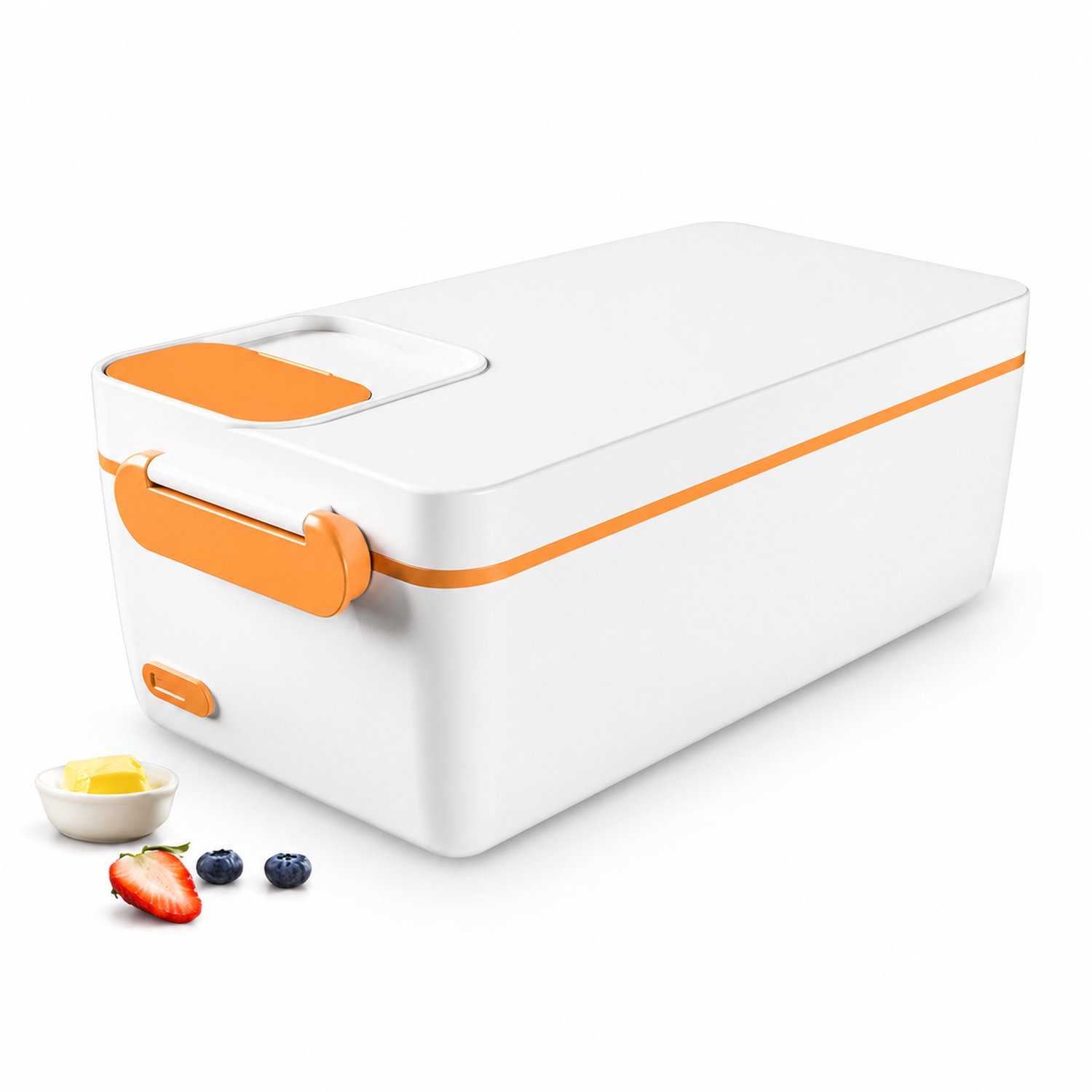 Elektrische broodtrommel met constante verwarming, 40 W, voor één persoon, citrusgeel, 24,5 × 12,3 × 9 cm