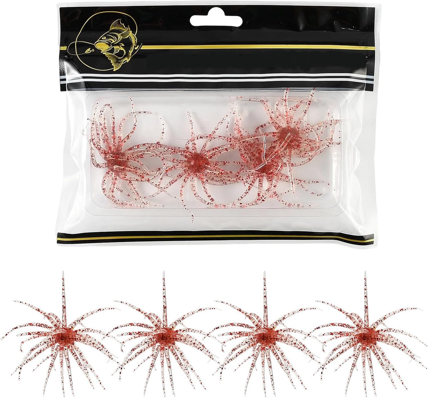 Zee-egel kunstaas set 7cm - TPE elastisch softbait - met glitterdeeltjes - ideaal voor baars en snoekbaars - ShopVlot