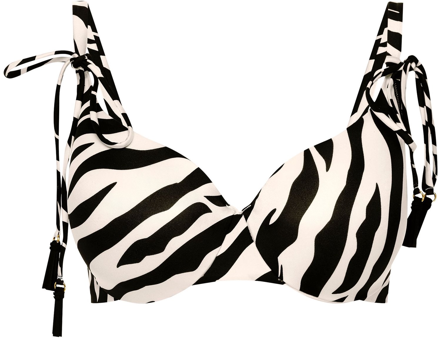 ESOTIQ Zibraz - Bikinitop - Push-up - Crèmekleurig met zwarte strepen Crème;Zwart