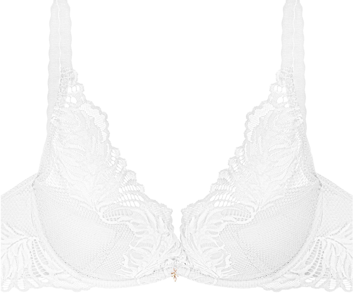 ESOTIQ Narcise - Push-upbeha - 65D - Witte bloemenkant - Gouden details