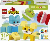 Verpakking van LEGO DUPLO 3-in-1 Mijn eerste creatieve huisdieren met 24 onderdelen voor kinderen vanaf 1,5 jaar.