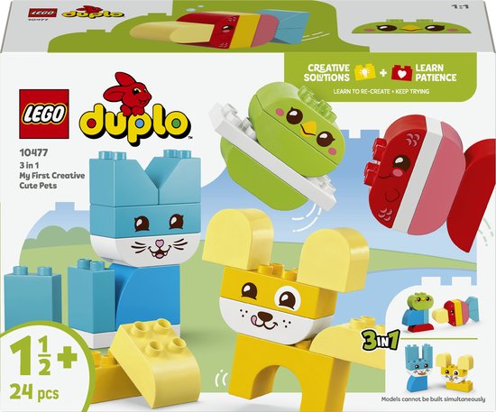 LEGO DUPLO Mijn Eerste 3-in-1 Creatieve Huisdieren Speelgoed voor Kinderen met Dieren Figuren 10477