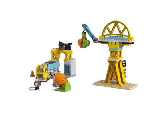 LEGO® DUPLO® Town Chantier et Véhicules 3-en-1 - Ensemble de Chantier avec Bétonnière, Grue et Camion Benne - Speelgoed Éducatif pour Tout-Petits - Stimulez la Pensée Critique - À partir de 3 Ans - 10476