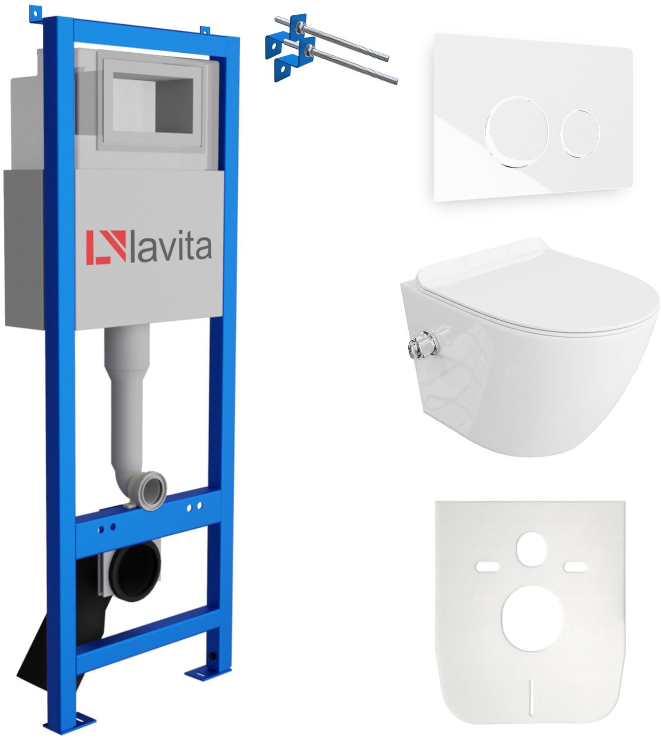 LAVITA complete toiletset SALTO LAV 101 LAV 200.4.1 randloos wit