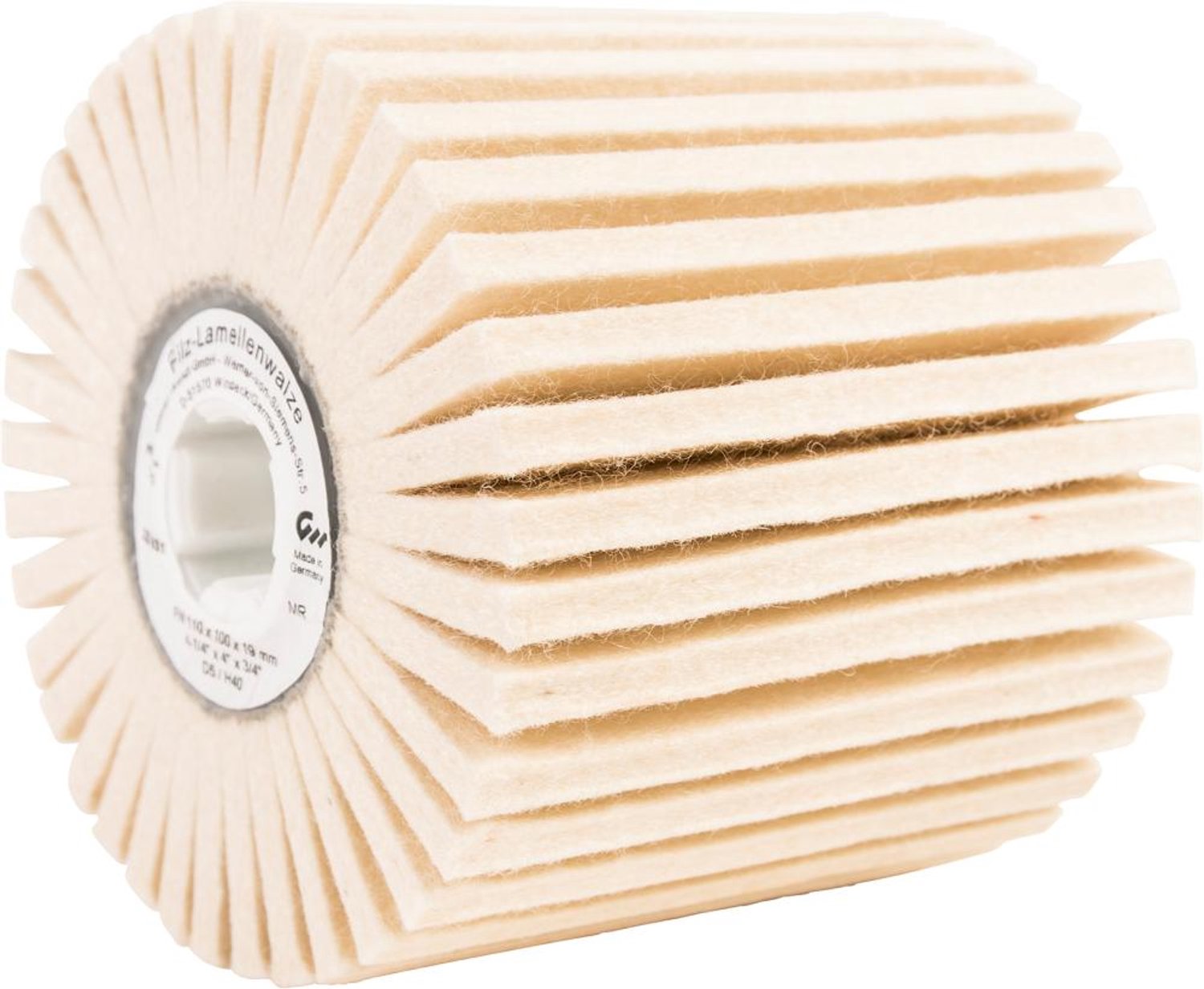 Lamellenwals vilt 100x100x19mm D5 H25 FORMAT