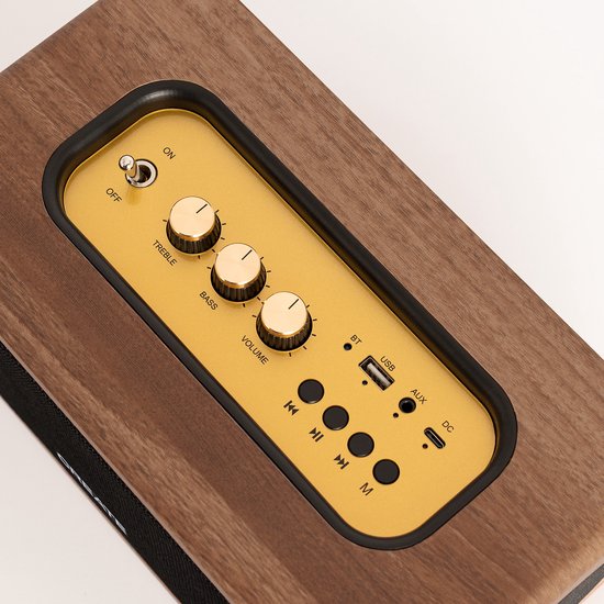 CREATE - Draagbare 55W luidspreker met Bluetooth, USB en AUX - SPEAKER RETRO WOOD — afbeelding 5