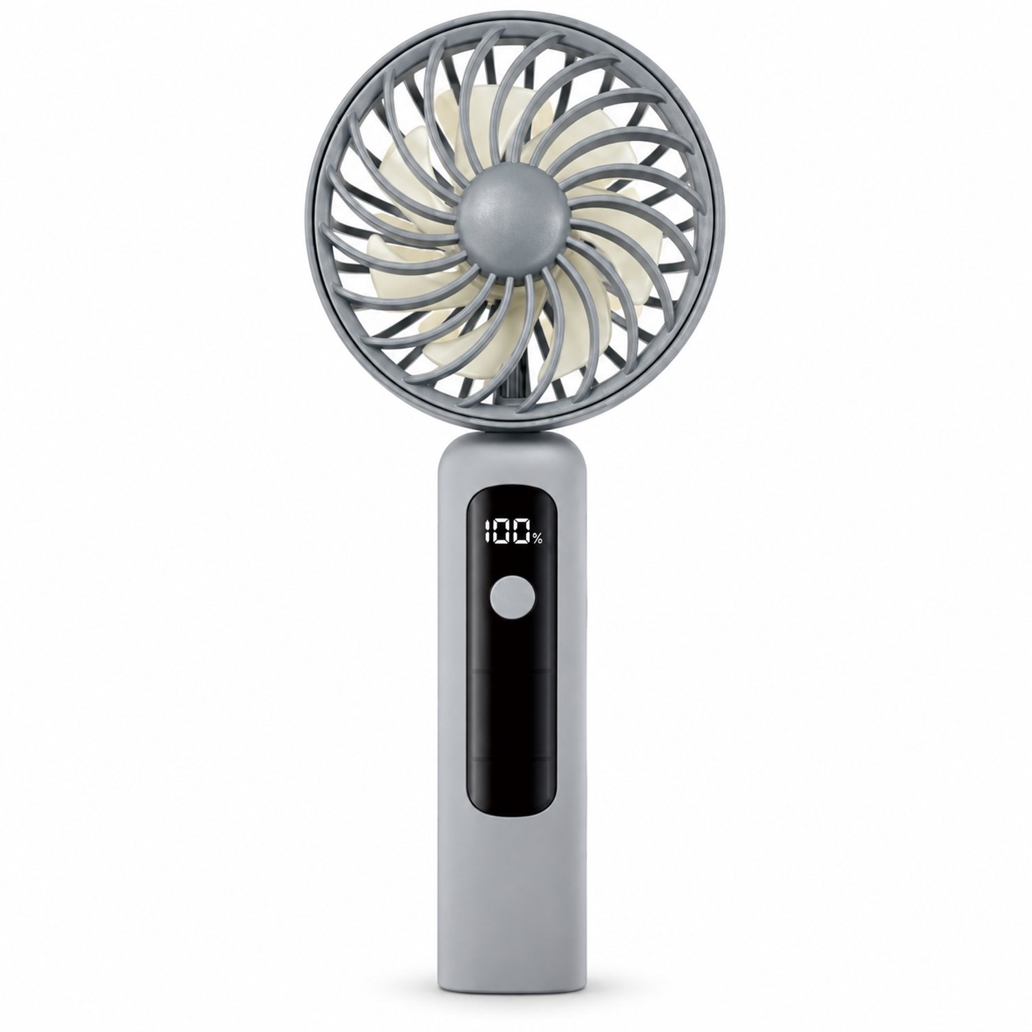Handventilator Oplaadbaar - 6 Standen - 2000 mAh - Grijs - 19,6 cm