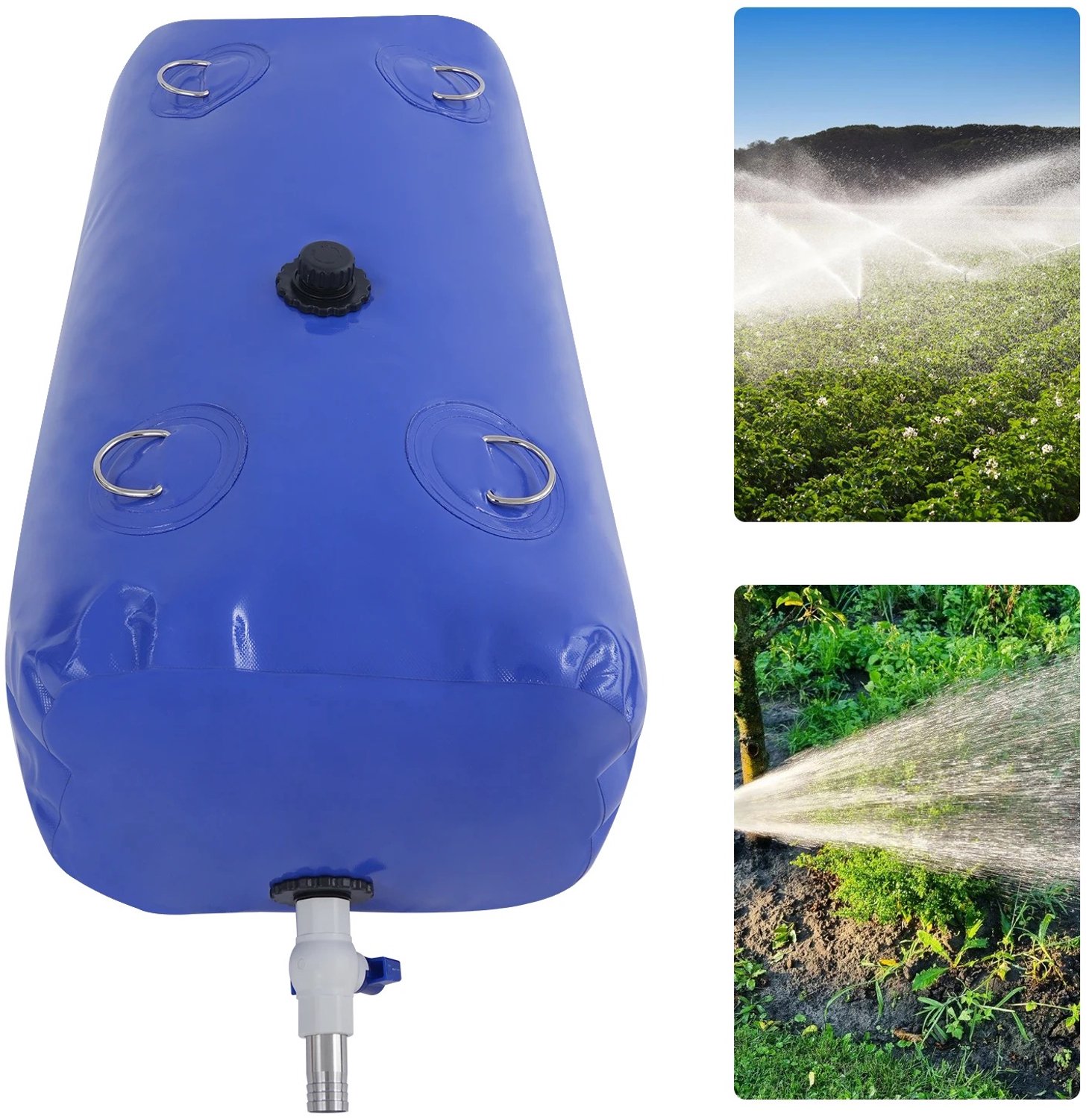 Marqs Waterzak - Watercontainer met kraan - Blauw - 110 Liter - Festival - Camping - Regenwater opvang - Draagbaar - Opvouwbaar