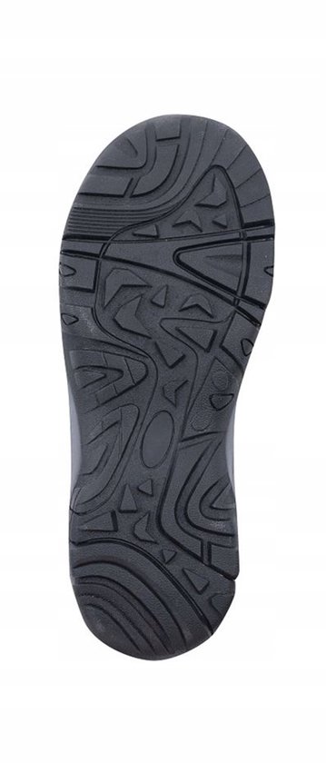 De zwarte buitenzool van de sandalen met een grof profiel voor goede grip.
