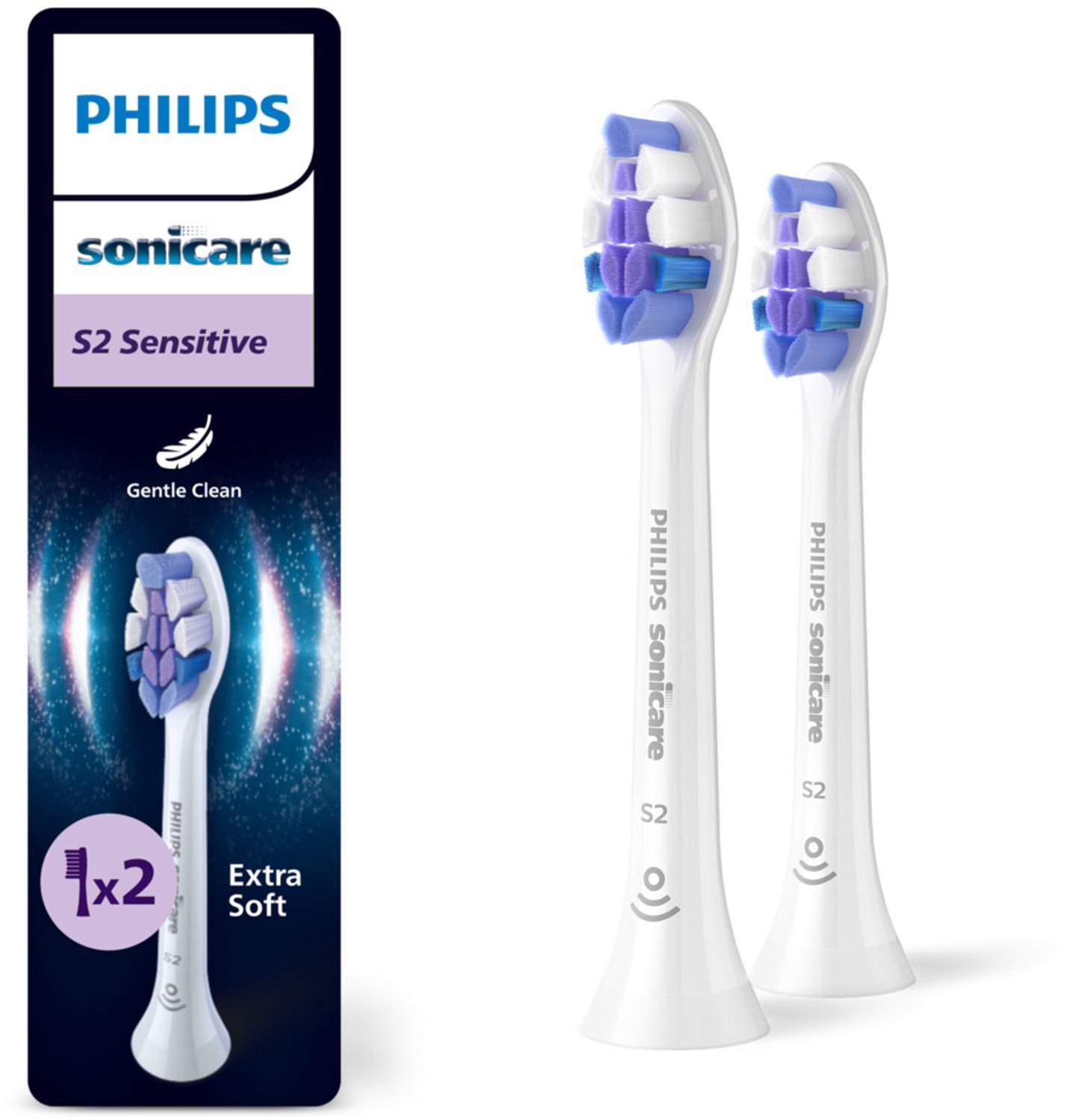 Philips Sonicare - Opzetborstels S2 Sensitive Wit HX6052/87 - 3 x 2 stuks - Voordeelverpakking