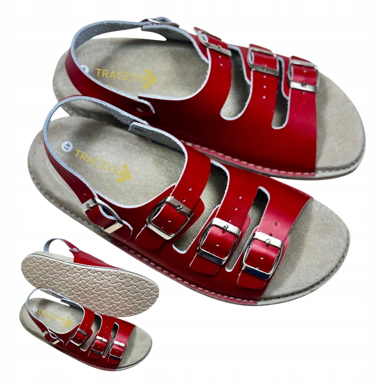 Traczyk Heren Sandalen Leer Profiel 43 Rood