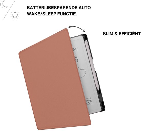 Lunso ReMarkable Paper Pure book folio cover PU leer hoes - Bruin — afbeelding 2